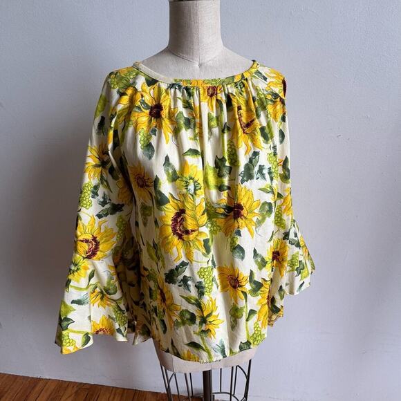 SONEVA Boho Sunflower Top w/ Flounce Sleeves - Picture 3 of 8